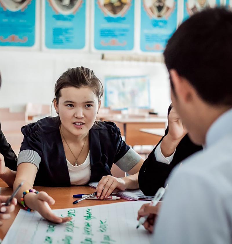 Woman leading a meeting