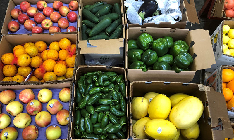 Boxes of produce