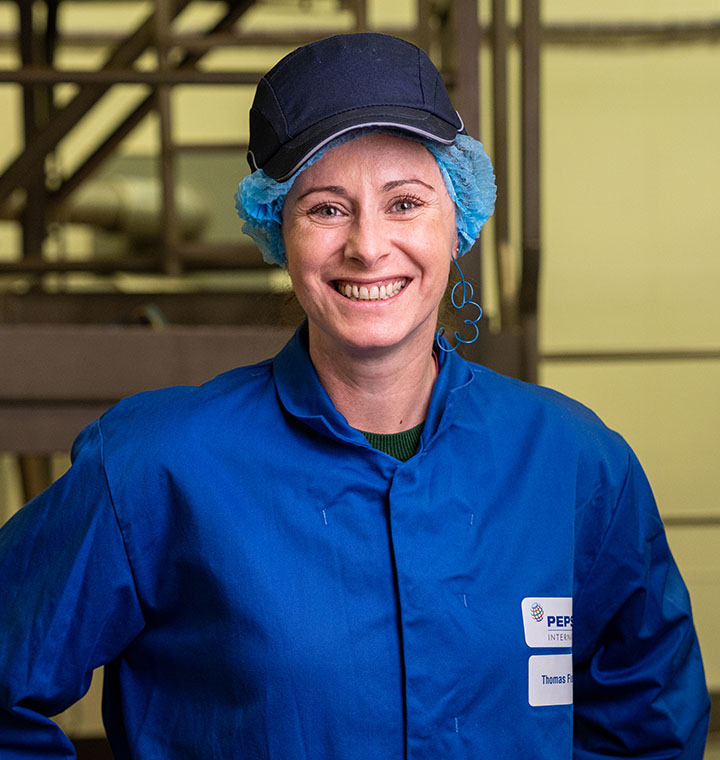 Female employee in a manufacturing site